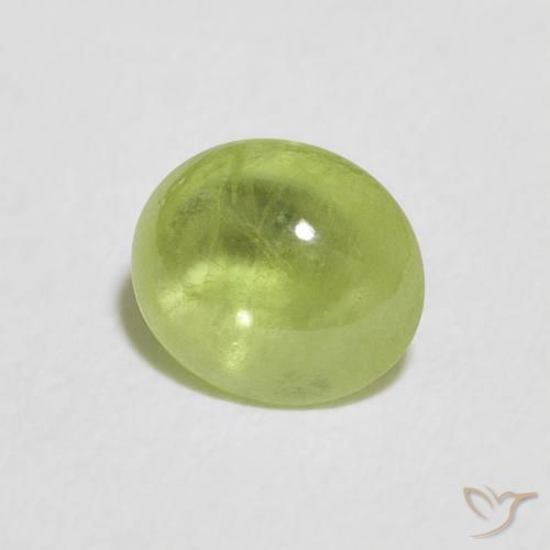 Sfene Verde chiaro naturale da 1.19 ct, Ovale, Trasparente