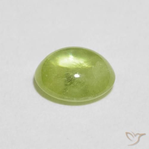 Sfene Verde chiaro naturale da 1.19 ct, Ovale, Trasparente