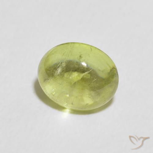 Sfene Verde lime naturale da 1.19 ct, Ovale, Trasparente