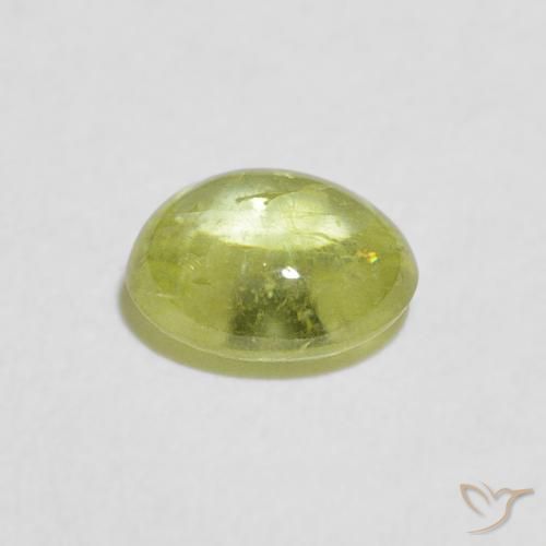 Sfene Verde lime naturale da 1.19 ct, Ovale, Trasparente