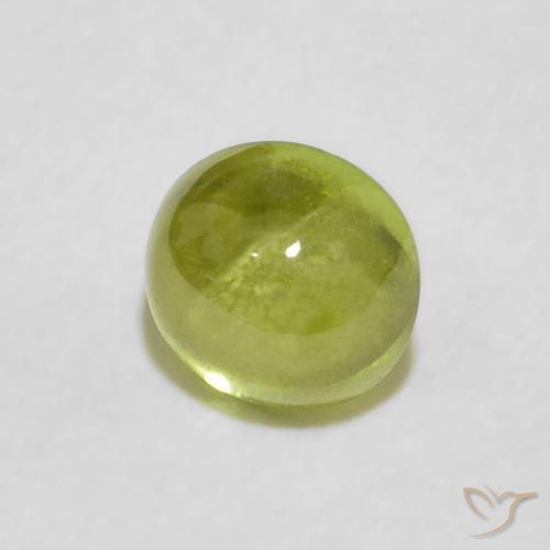 Sfene Caldo terroso verde naturale da 1.39 ct, Ovale, Trasparente