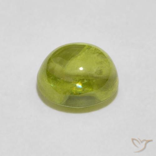 Sfene Caldo terroso verde naturale da 1.39 ct, Ovale, Trasparente