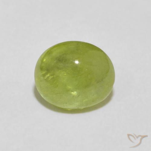 1.57ct Naturale Verde oliva Sfene, Ovale, Trasparente