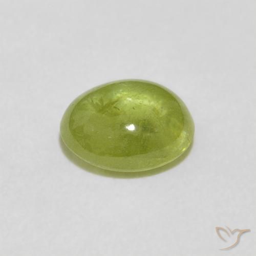 Sfene Verde oliva naturale da 1.57 ct, Ovale, Trasparente