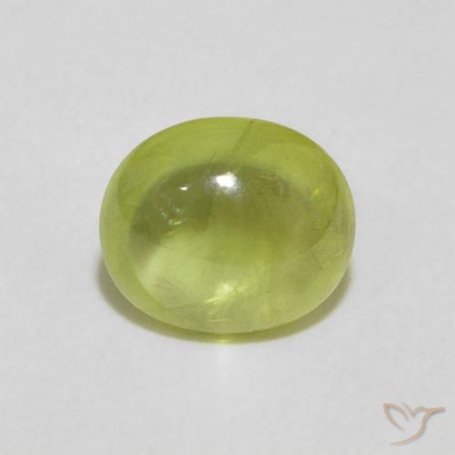 1.32ct Naturale Verde medio Sfene, Ovale, Trasparente