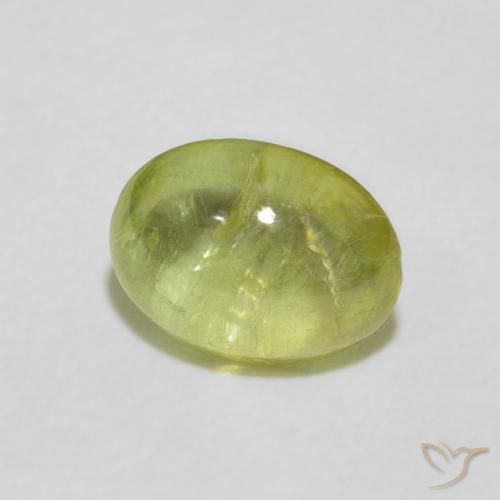 Sfene Verde chiaro naturale da 1.86 ct, Ovale, Trasparente