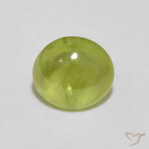 1.75ct Naturale Caldo bosco verde Sfene, Ovale, Trasparente