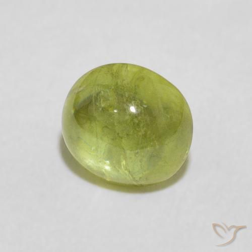 Sfene Verde giallastro naturale da 1.17 ct, Ovale, Trasparente