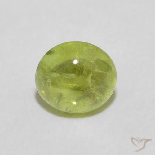 0.76ct Naturale Verde acceso Sfene, Ovale, Trasparente