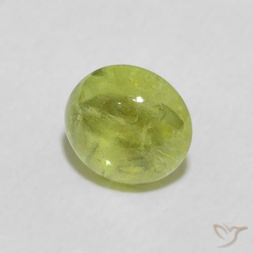 Sfene Verde acceso naturale da 0.76 ct, Ovale, Trasparente