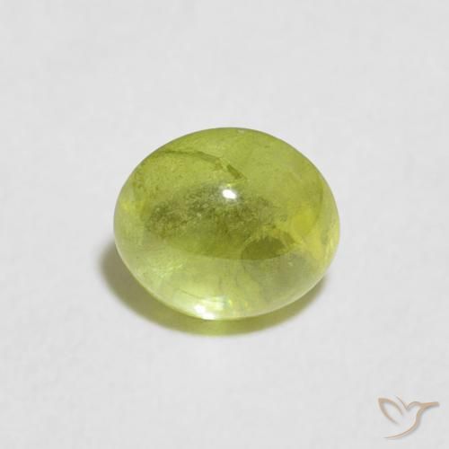 0.85ct Naturale Verde oliva Sfene, Ovale, Trasparente