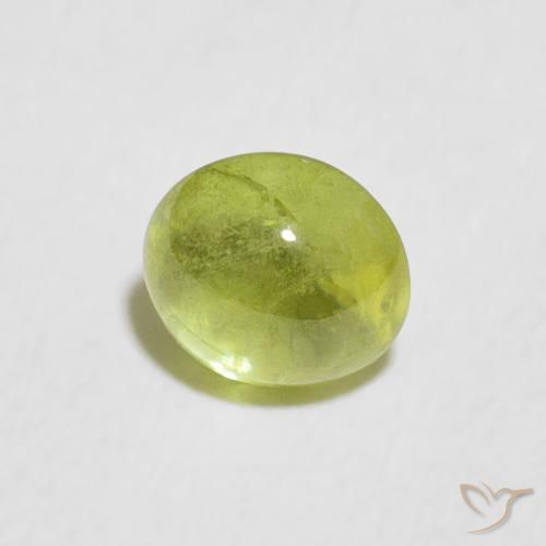 Sfene Verde oliva naturale da 0.85 ct, Ovale, Trasparente