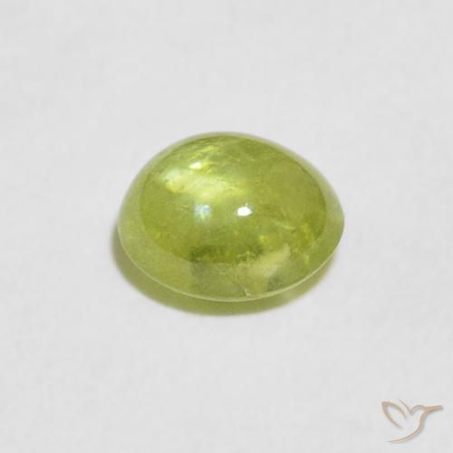 Sfene Verde oliva naturale da 0.85 ct, Ovale, Trasparente