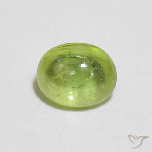 0.81ct Naturale Verde acceso Sfene, Ovale, Trasparente