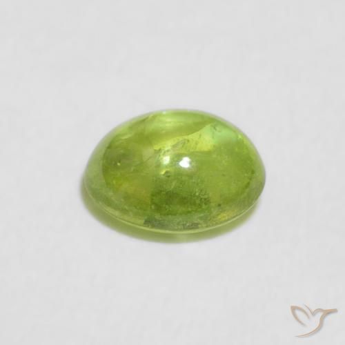Sfene Verde acceso naturale da 0.81 ct, Ovale, Trasparente