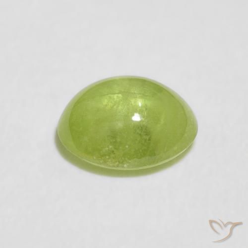 Sfene Verde chiaro e vivace naturale da 0.98 ct, Ovale, Trasparente