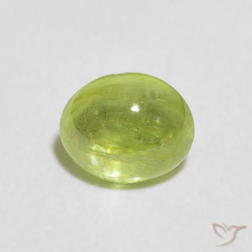 0.72ct Naturale Verde medio Sfene, Ovale, Trasparente