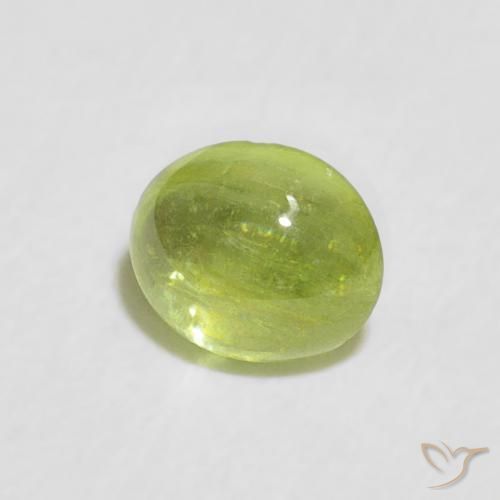 Sfene Verde medio naturale da 0.72 ct, Ovale, Trasparente