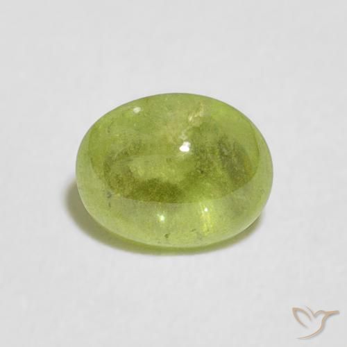 0.91ct Naturale Verde medio Sfene, Ovale, Trasparente