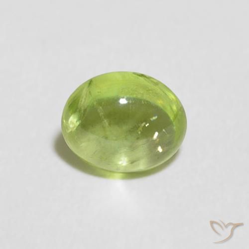 0.65ct Naturale Verde acceso Sfene, Ovale, Trasparente