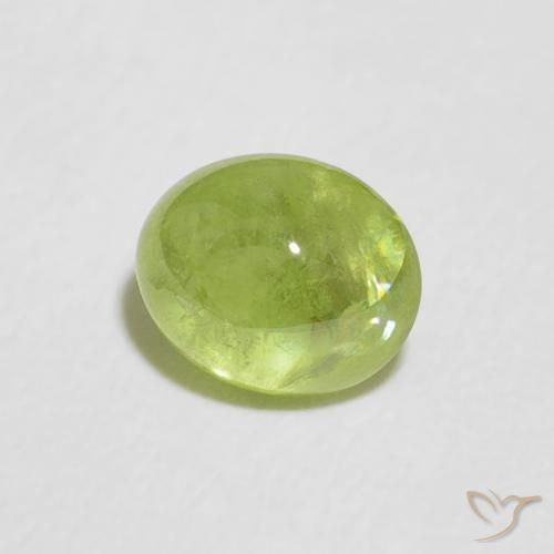 Sfene Verde acceso naturale da 0.89 ct, Ovale, Trasparente