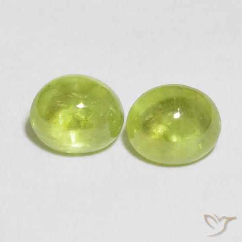 2.74ctw Naturale Verde acceso Sfene, Ovale, Trasparente