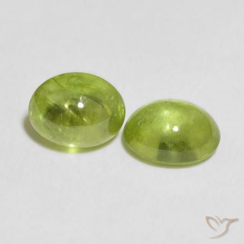 Gemme di Sfene Verde medio naturale da 2.70 ct, Ovale, Trasparente