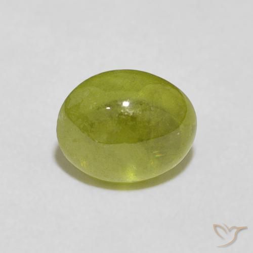 1.54ct Naturale Verde oliva Sfene, Ovale, Trasparente