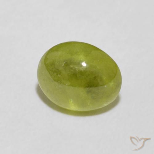 Sfene Verde oliva naturale da 1.54 ct, Ovale, Trasparente