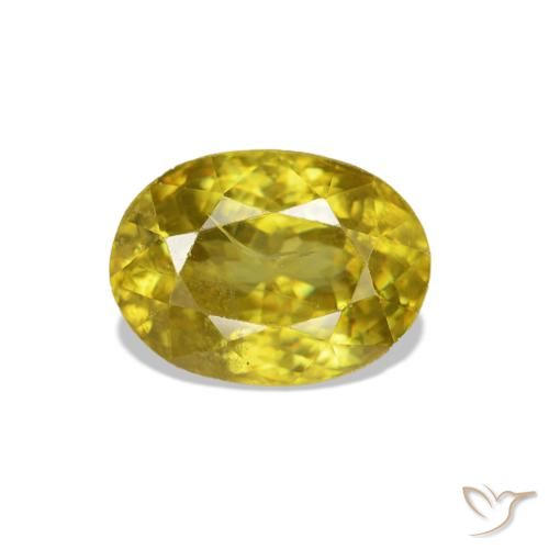 Sfene Giallo medio naturale da 1.32 ct, Ovale, VS-SI