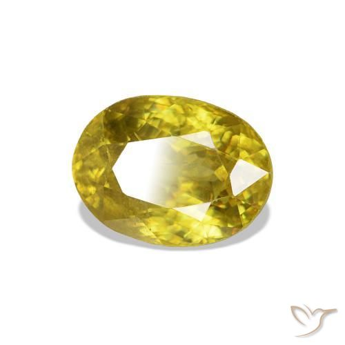 Sfene Giallo medio naturale da 1.32 ct, Ovale, VS-SI