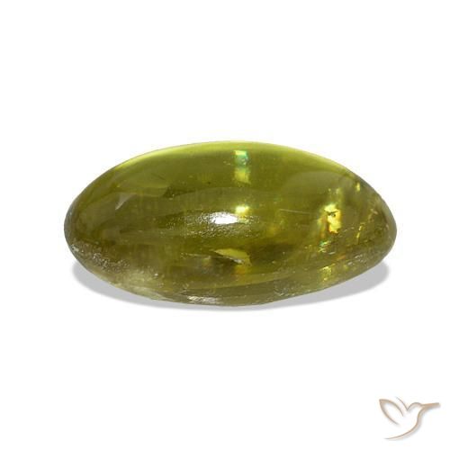 Sfene Limone giallo naturale da 3.40 ct, Ovale, Trasparente