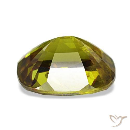Sfene naturale verde da 4,31 ct, taglio a cuscino, VS