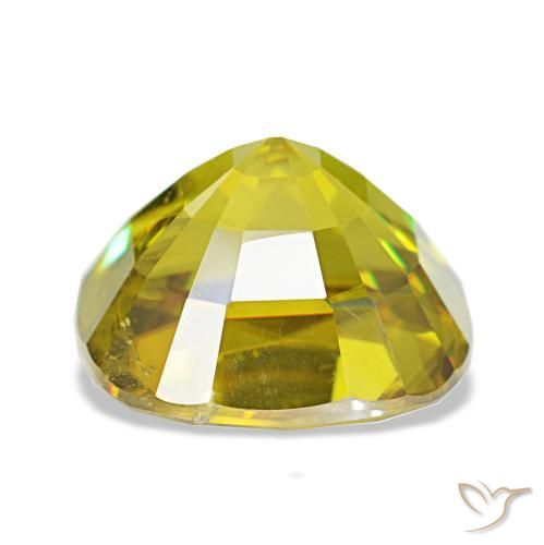 Sfene naturale verde da 4,65 ct, taglio a cuscino, VS