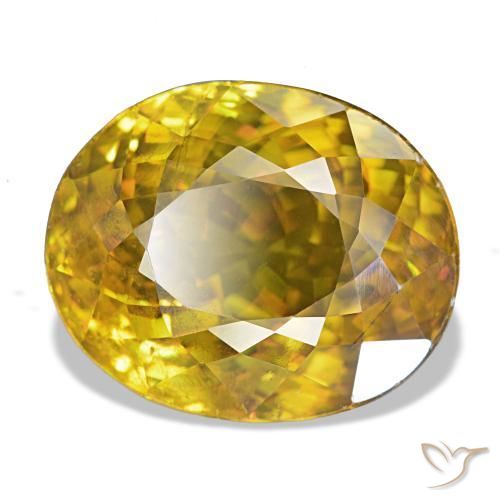 Sfene naturale dorato da 7,19 ct, taglio ovale, VS