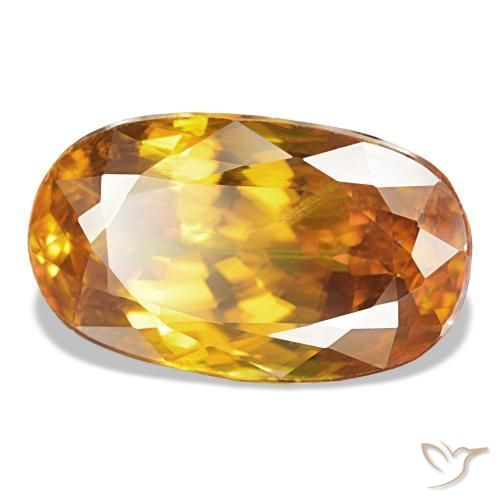 Sfene naturale arancione da 5,98 ct, taglio ovale, VS