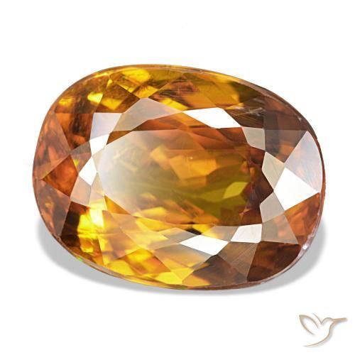 Sfene naturale arancione da 6,02 ct, taglio ovale, VS