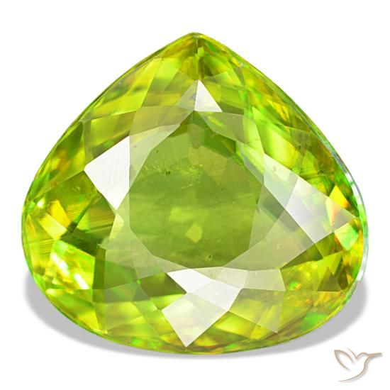Sfene naturale verde da 8,29 ct, taglio a pera, VS