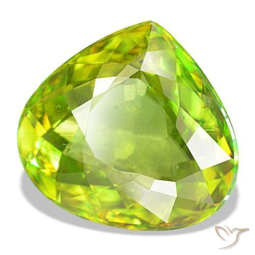 Sfene naturale verde da 8,29 ct, taglio a pera, VS