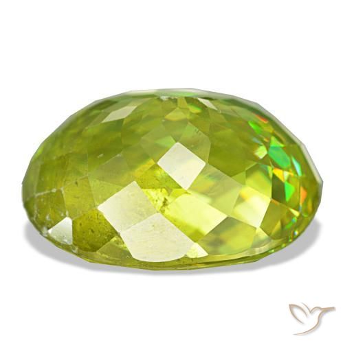 Sfene naturale verde da 9,05 ct, taglio ovale, VS