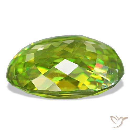 Sfene naturale verde da 7,87 ct, taglio ovale, VS