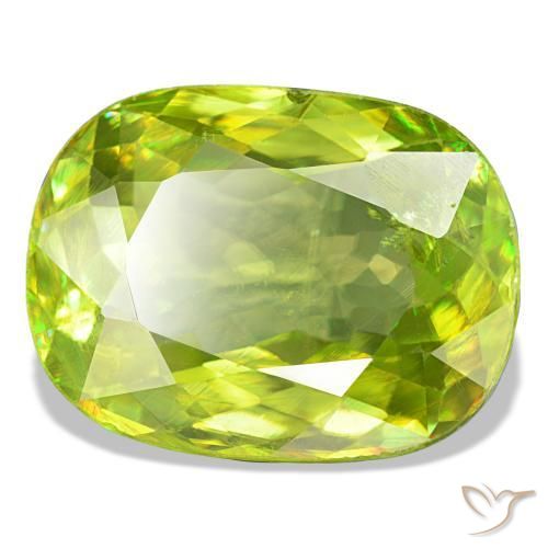 Sfene naturale verde da 8,07 ct, taglio a cuscino, VS