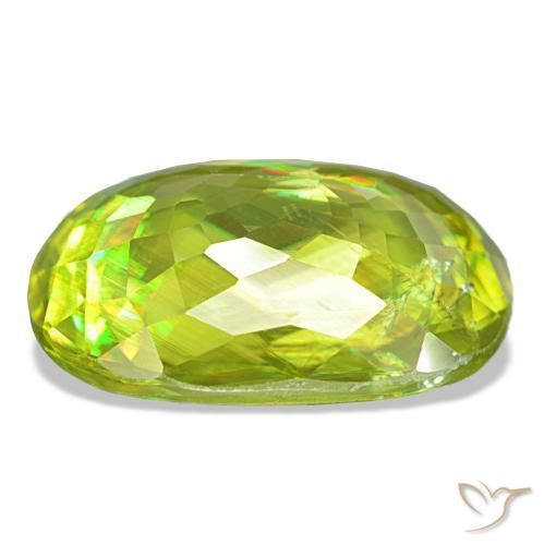 Sfene naturale verde da 8,07 ct, taglio a cuscino, VS