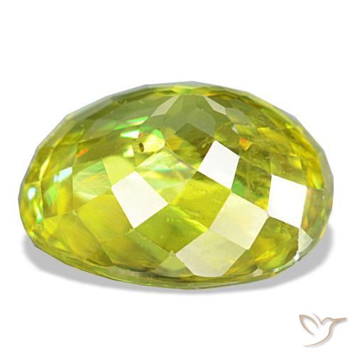 Sfene naturale verde da 8,11 ct, taglio ovale, VS