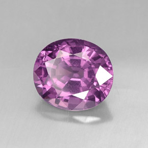 Spinello naturale viola da 1,89 ct, taglio ovale, VVS-VS