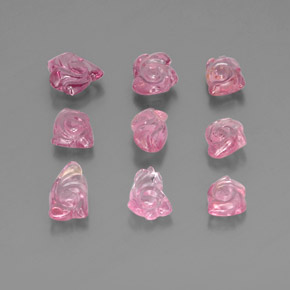 Spinello naturale rosa da  ct, forma fantasia, trasparente