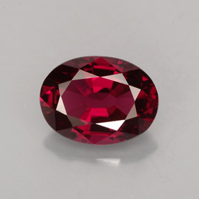 Spinello naturale rosso da 1,77 ct, taglio ovale, VS