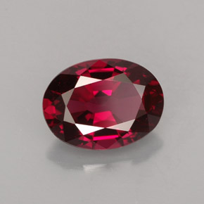 Spinello naturale rosso da 1,77 ct, taglio ovale, VS