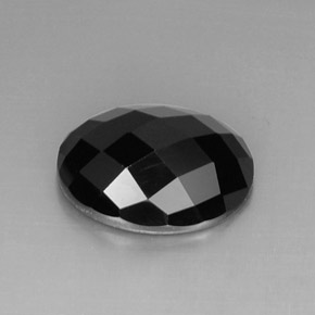 Spinello naturale nero da 9,20 ct, taglio ovale, opaco