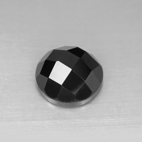 Spinello naturale nero da 5,03 ct, taglio rotondo, opaco